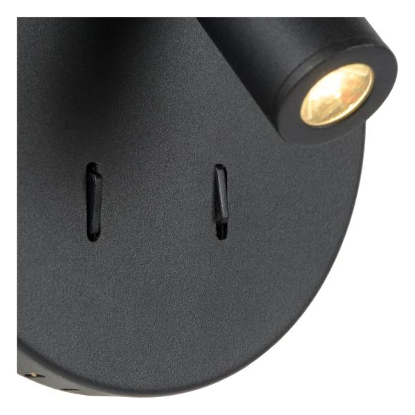 Lucide BENTJER - Bedside lamp / Wall light - Ø 14 cm - LED - 3000K - Black - detail 3